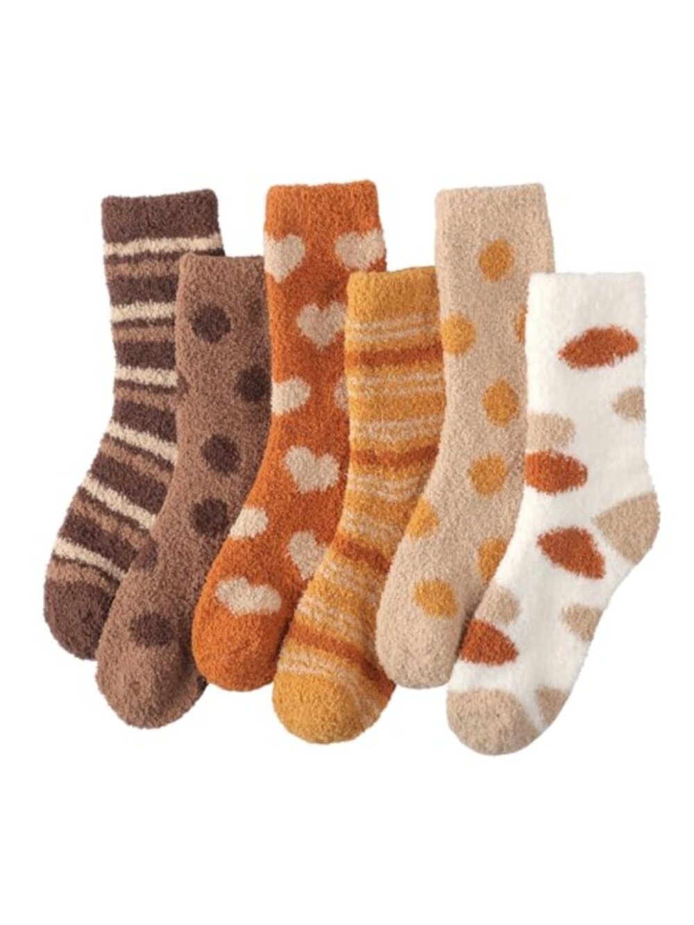 Fuzzy Slipper Socks for Women 6 Pairs Cozy Fluffy Winter Sleep Socks